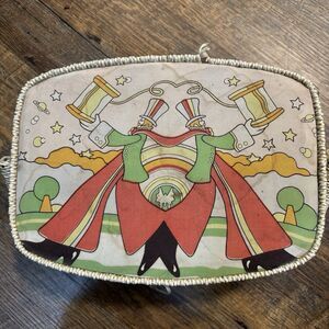 Vintage 1970s Belding Corticelli Sewing Basket Peter Max Style Print